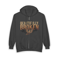 Thumbnail for Jelly Beautifully Broken Zip Up Hoodie - Sunlit Funlit Country Music Tees
