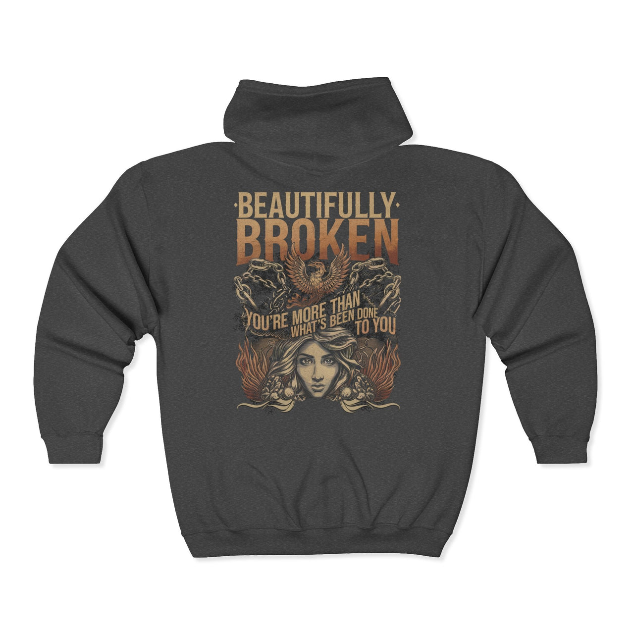 Jelly Beautifully Broken Zip Up Hoodie - Sunlit Funlit Country Music Tees