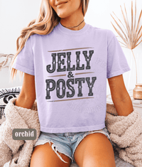 Thumbnail for Jelly Posty Comfort Colors Cropped Tee - Sunlit Funlit | Graphic Tees for Country Concert Addicts