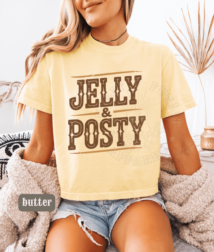 Jelly Posty Comfort Colors Cropped Tee - Sunlit Funlit | Graphic Tees for Country Concert Addicts