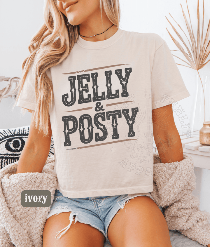 Jelly Posty Comfort Colors Cropped Tee - Sunlit Funlit | Graphic Tees for Country Concert Addicts