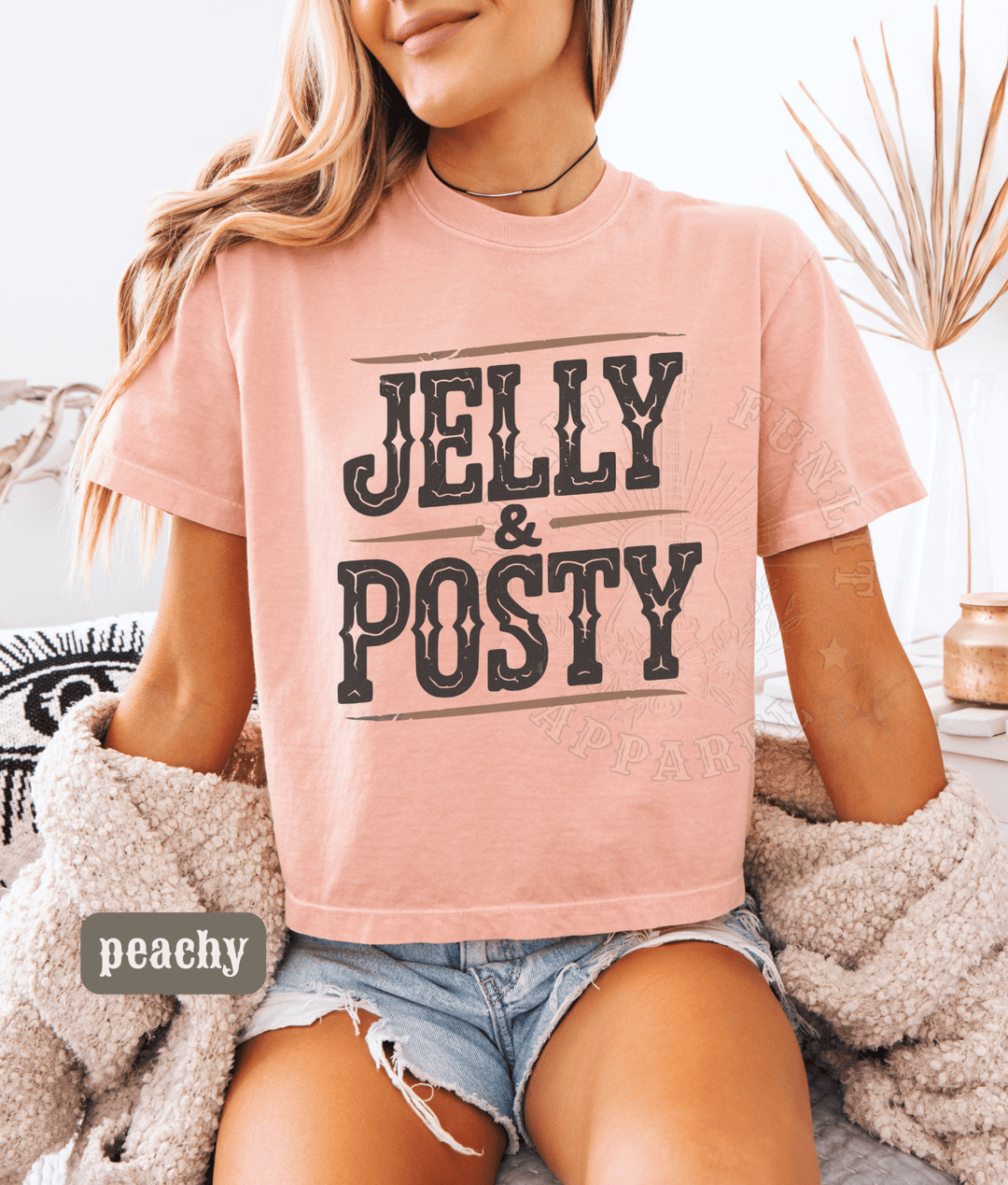 Jelly Posty Comfort Colors Cropped Tee - Sunlit Funlit | Graphic Tees for Country Concert Addicts