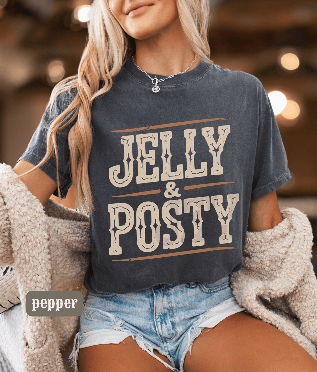 Jelly Posty Comfort Colors Tee - Sunlit Funlit | Graphic Tees for Country Concert Addicts