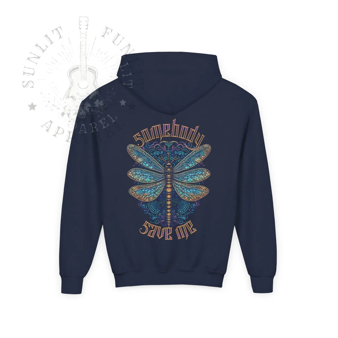 Jelly Somebody Save Me Dragonfly Double Sided Youth Hoodie - Sunlit Funlit Country Music Tees