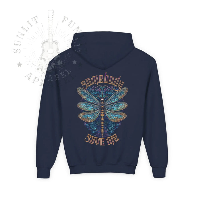 Jelly Somebody Save Me Dragonfly Double Sided Youth Hoodie - Sunlit Funlit Country Music Tees