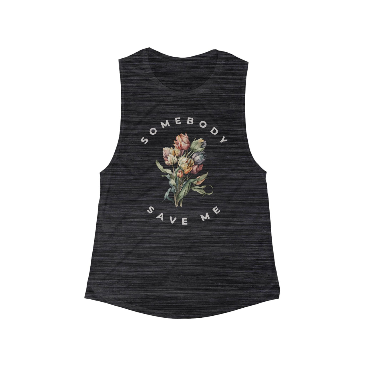 Jelly Somebody Save Me Floral Muscle Tank - Sunlit Funlit Country Music Tees