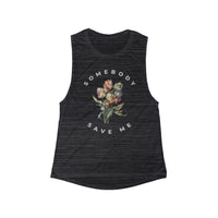 Thumbnail for Jelly Somebody Save Me Floral Muscle Tank - Sunlit Funlit Country Music Tees
