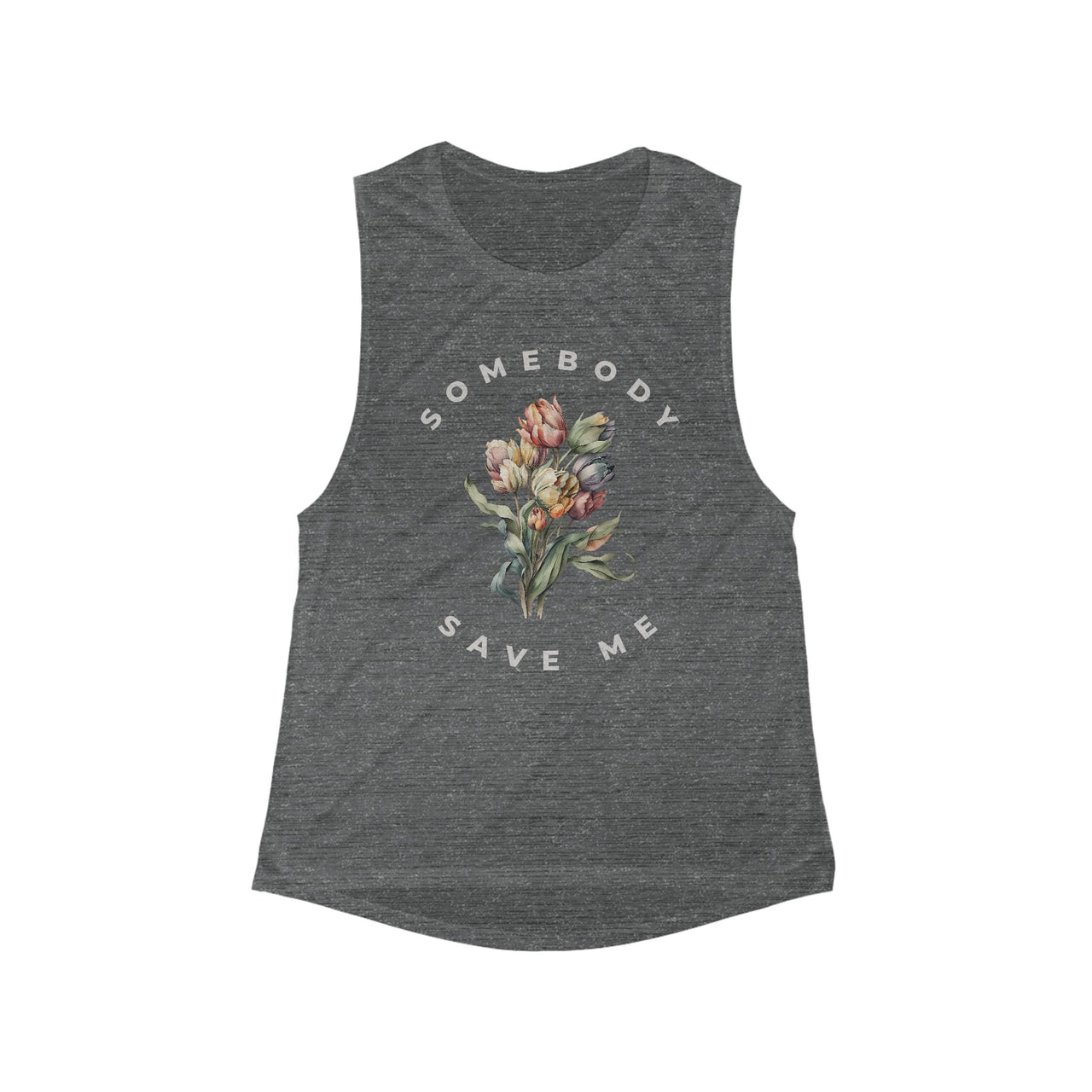 Jelly Somebody Save Me Floral Muscle Tank - Sunlit Funlit Country Music Tees