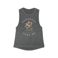 Thumbnail for Jelly Somebody Save Me Floral Muscle Tank - Sunlit Funlit Country Music Tees