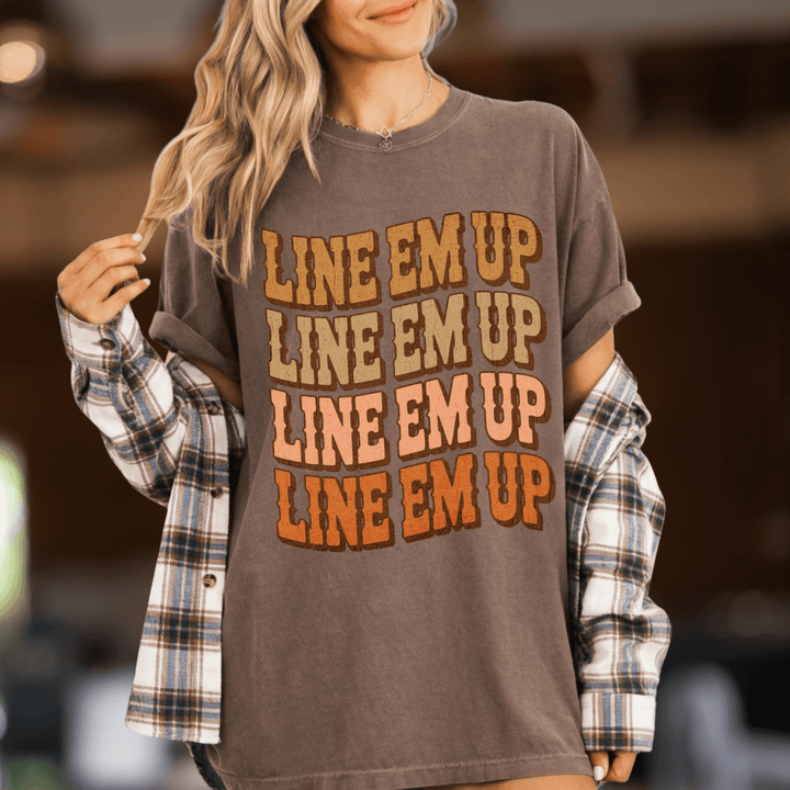 Line Em Up Western Country Concert Shirt - Sunlit Funlit Country Concert Tees