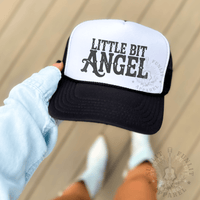 Thumbnail for Little Bit Angel Country Trucker Hat - Sunlit Funlit | Graphic Tees for Country Concert Addicts