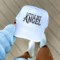 Thumbnail for Little Bit Angel Country Trucker Hat - Sunlit Funlit | Graphic Tees for Country Concert Addicts