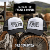 Thumbnail for Little Bit Angel Country Trucker Hat - Sunlit Funlit | Graphic Tees for Country Concert Addicts