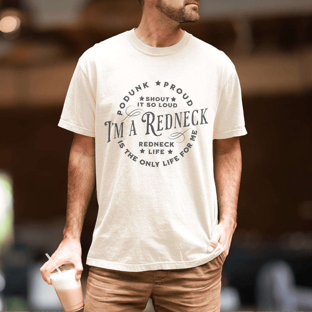 Men's I'm A Redneck Country Concert Shirt - Sunlit Funlit