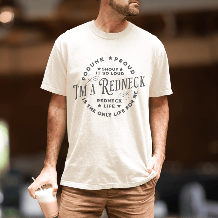 Men's I'm A Redneck Country Concert Shirt - Sunlit Funlit