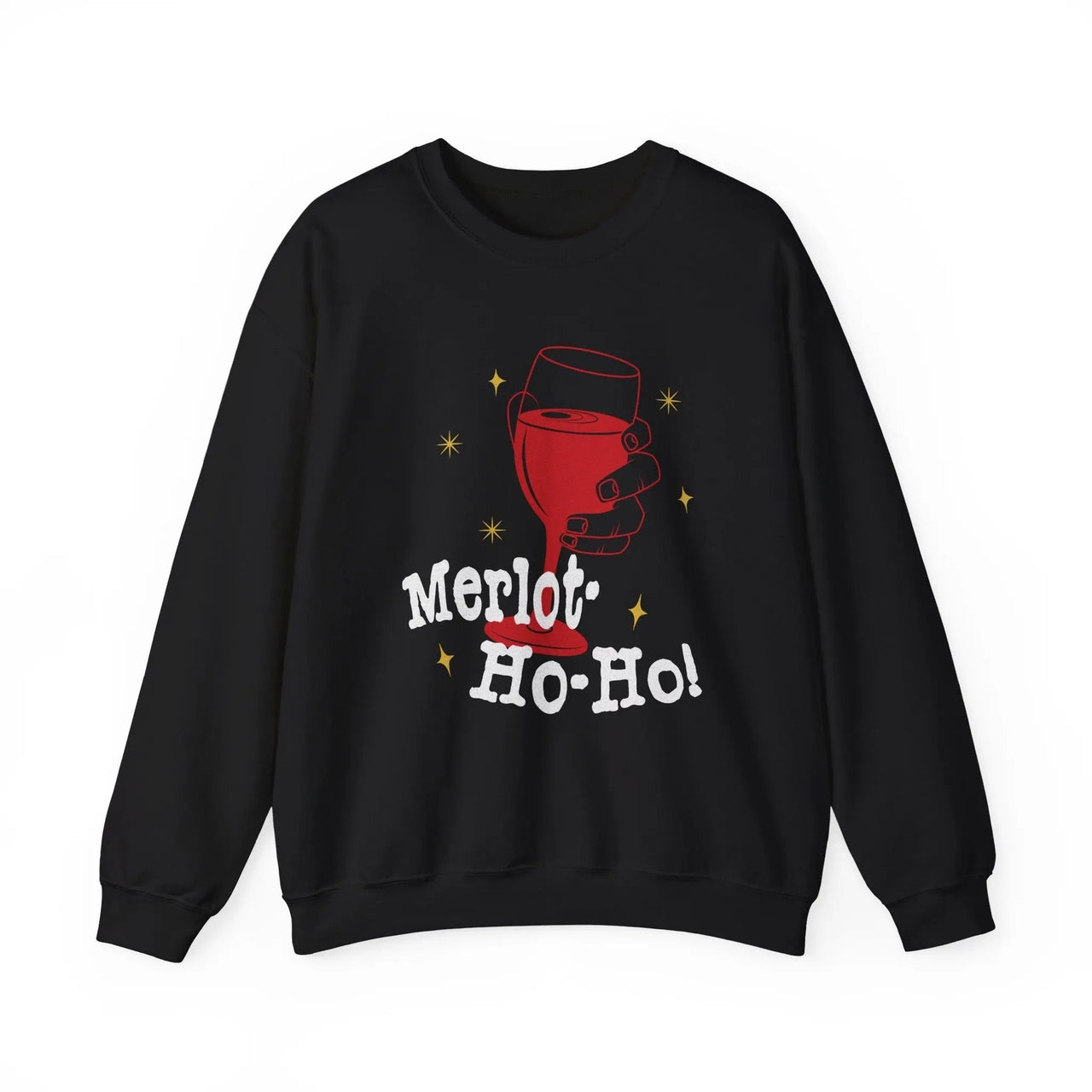 Merlot - Ho - Ho Wine Lover Christmas Sweater - Sunlit Funlit Country Music Tees