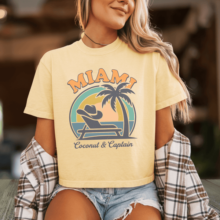Miami Comfort Colors Boxy Cropped Tee - Sunlit Funlit