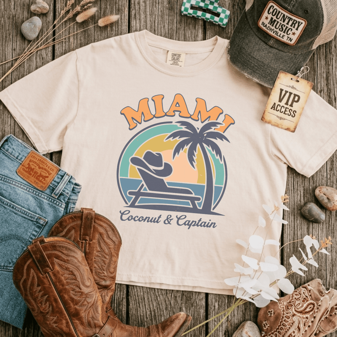 Miami Comfort Colors Boxy Cropped Tee - Sunlit Funlit