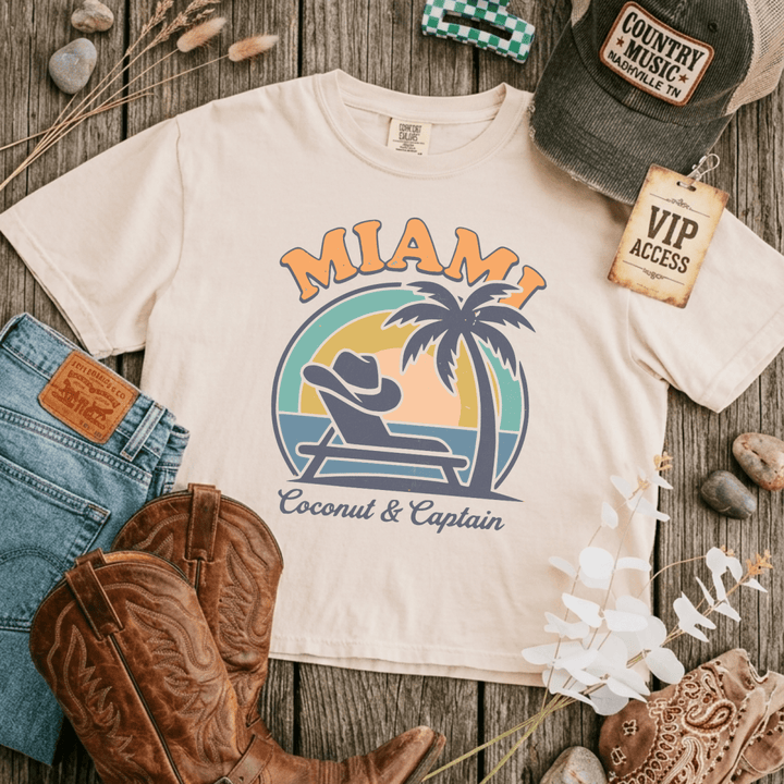 Miami Comfort Colors Boxy Cropped Tee - Sunlit Funlit