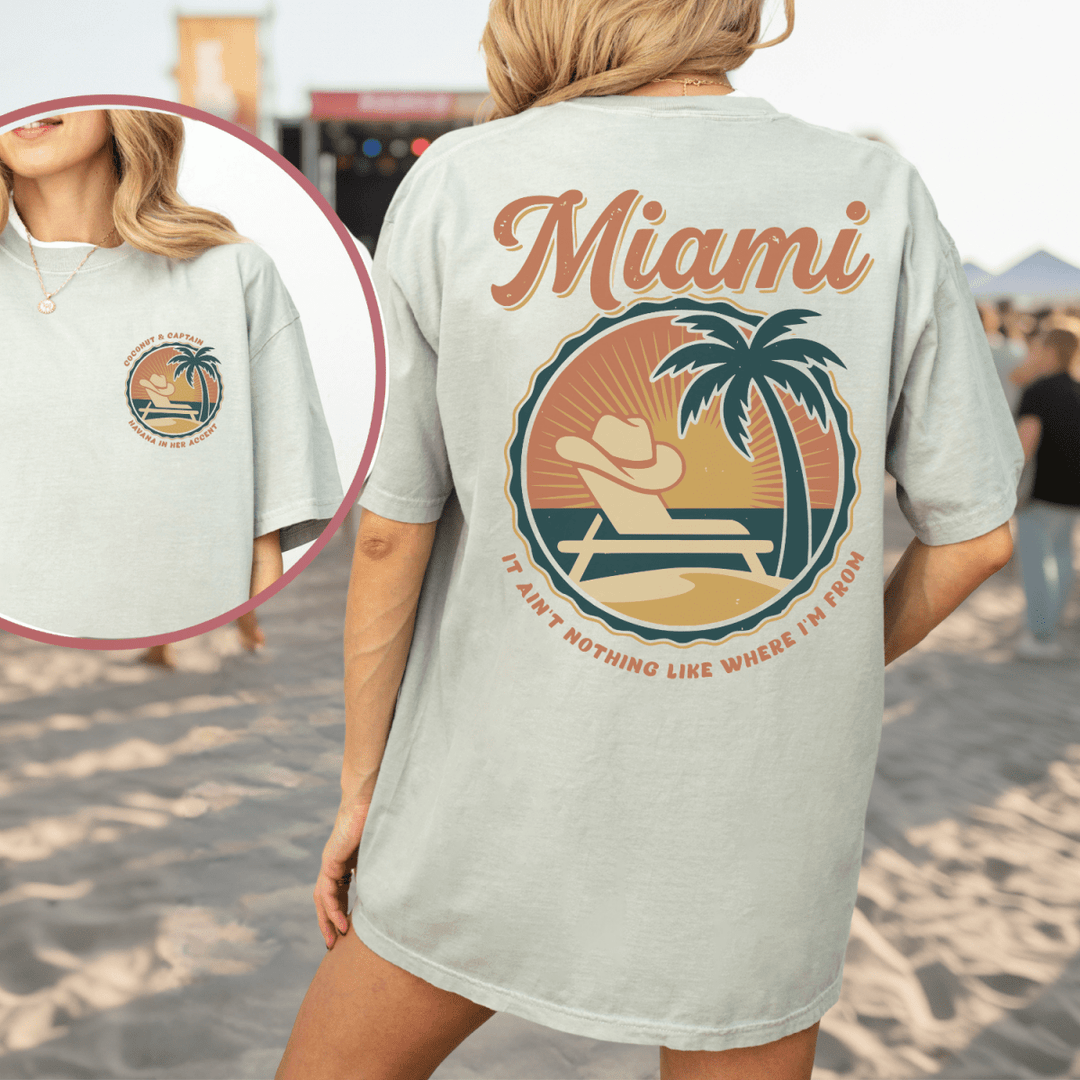 Miami Double Sided Unisex Comfort Colors Tee - Sunlit Funlit