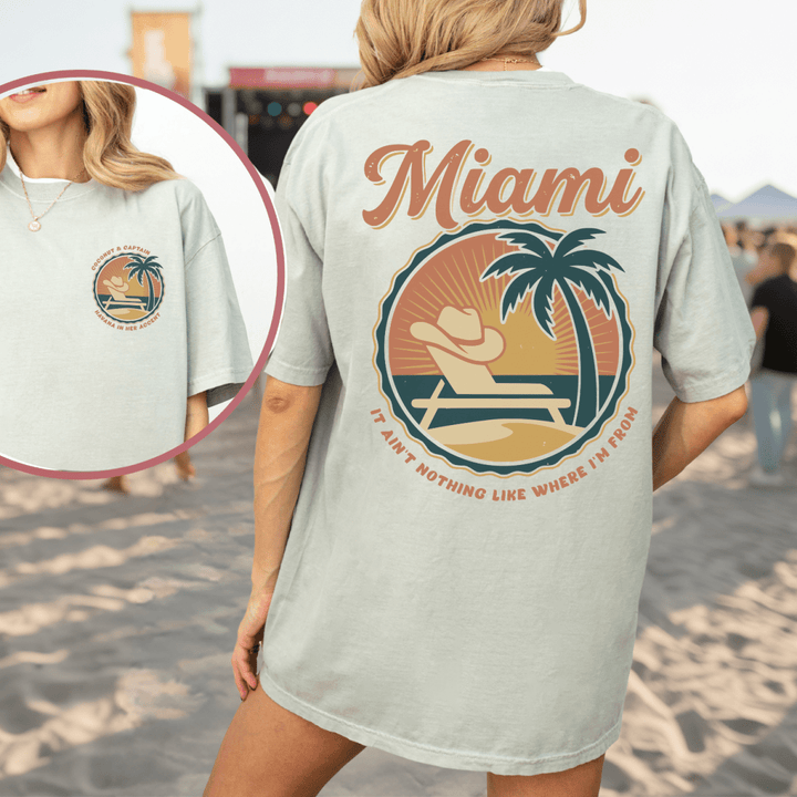 Miami Double Sided Unisex Comfort Colors Tee - Sunlit Funlit