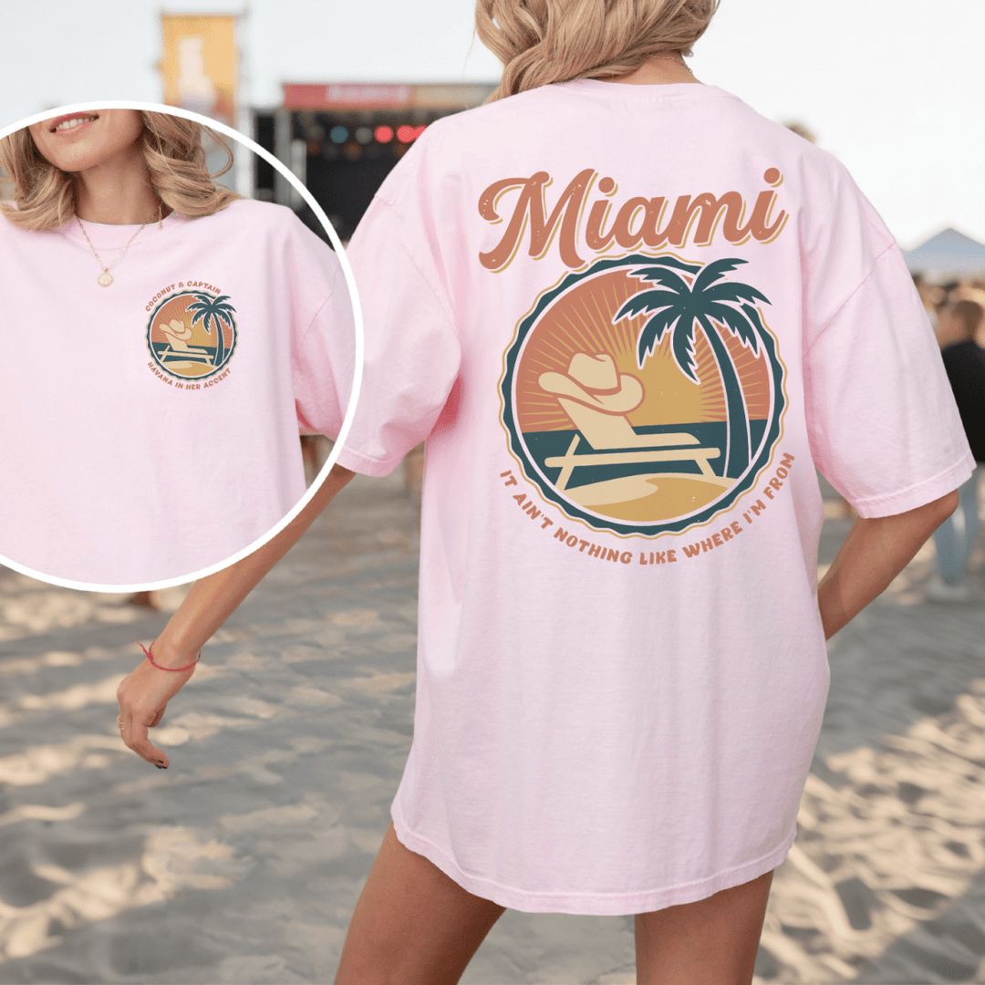 Miami Double Sided Unisex Comfort Colors Tee - Sunlit Funlit