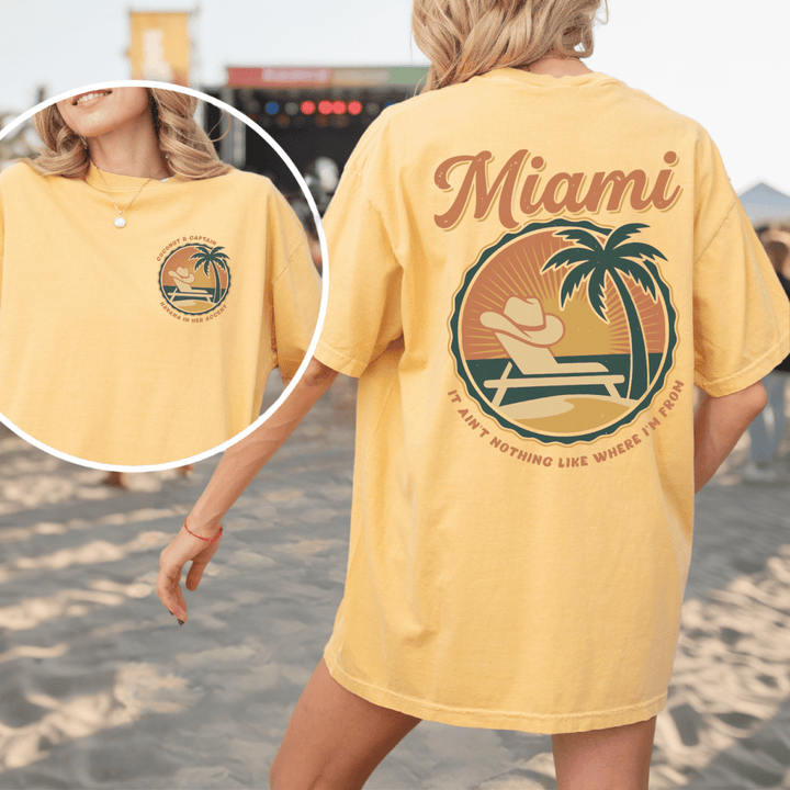 Miami Double Sided Unisex Comfort Colors Tee - Sunlit Funlit