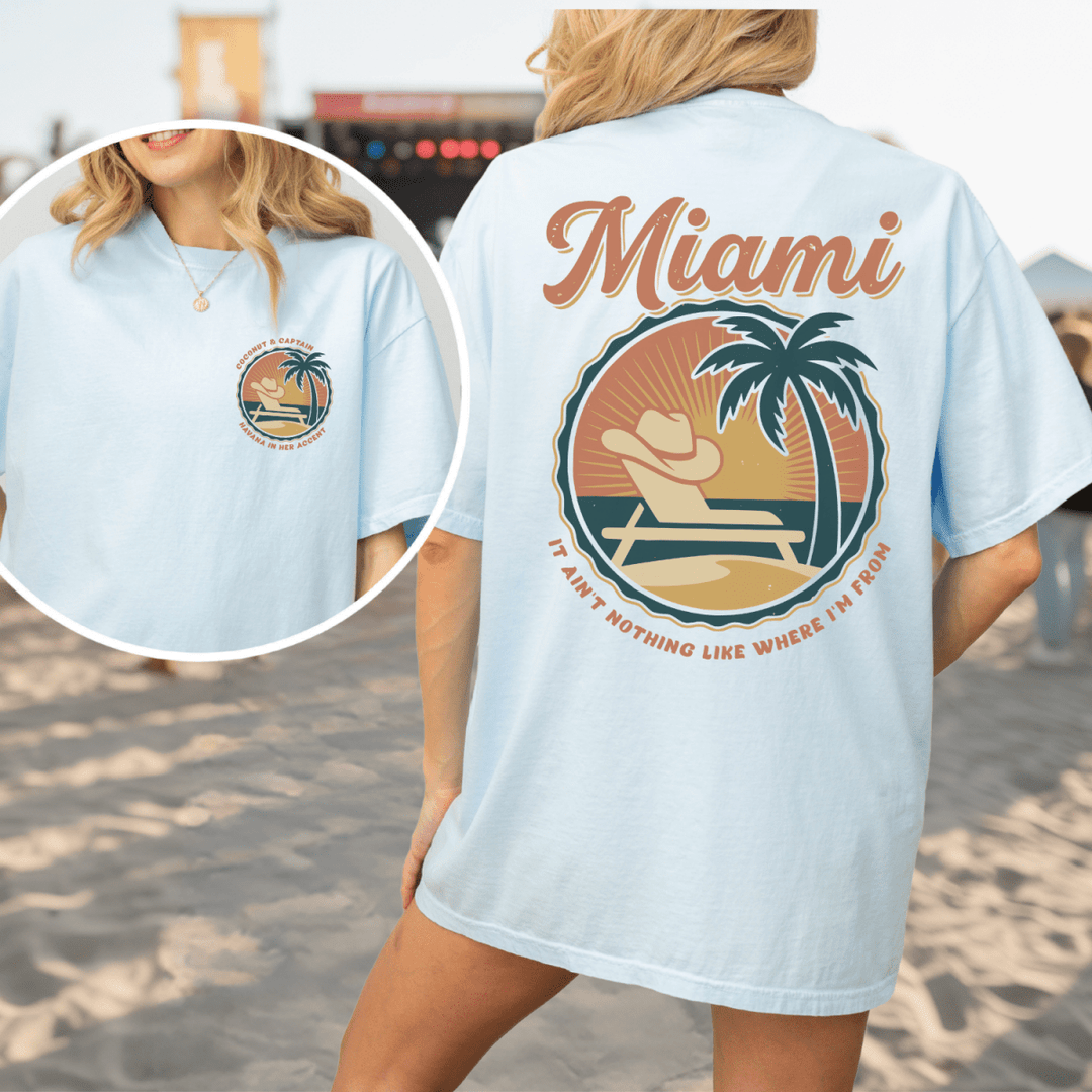 Miami Double Sided Unisex Comfort Colors Tee - Sunlit Funlit