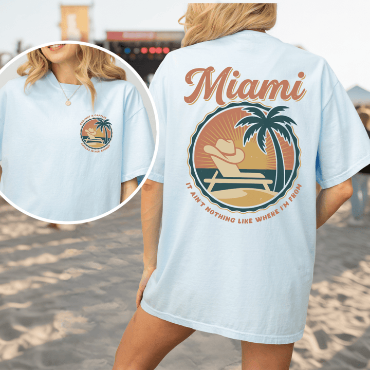 Miami Double Sided Unisex Comfort Colors Tee - Sunlit Funlit