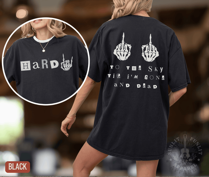 Middle Finger to the Sky Hardy Concert Tee (reversed) - Sunlit Funlit | Graphic Tees for Country Concert Addicts