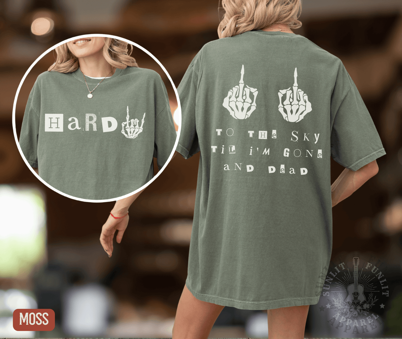 Middle Finger to the Sky Hardy Concert Tee (reversed) - Sunlit Funlit | Graphic Tees for Country Concert Addicts