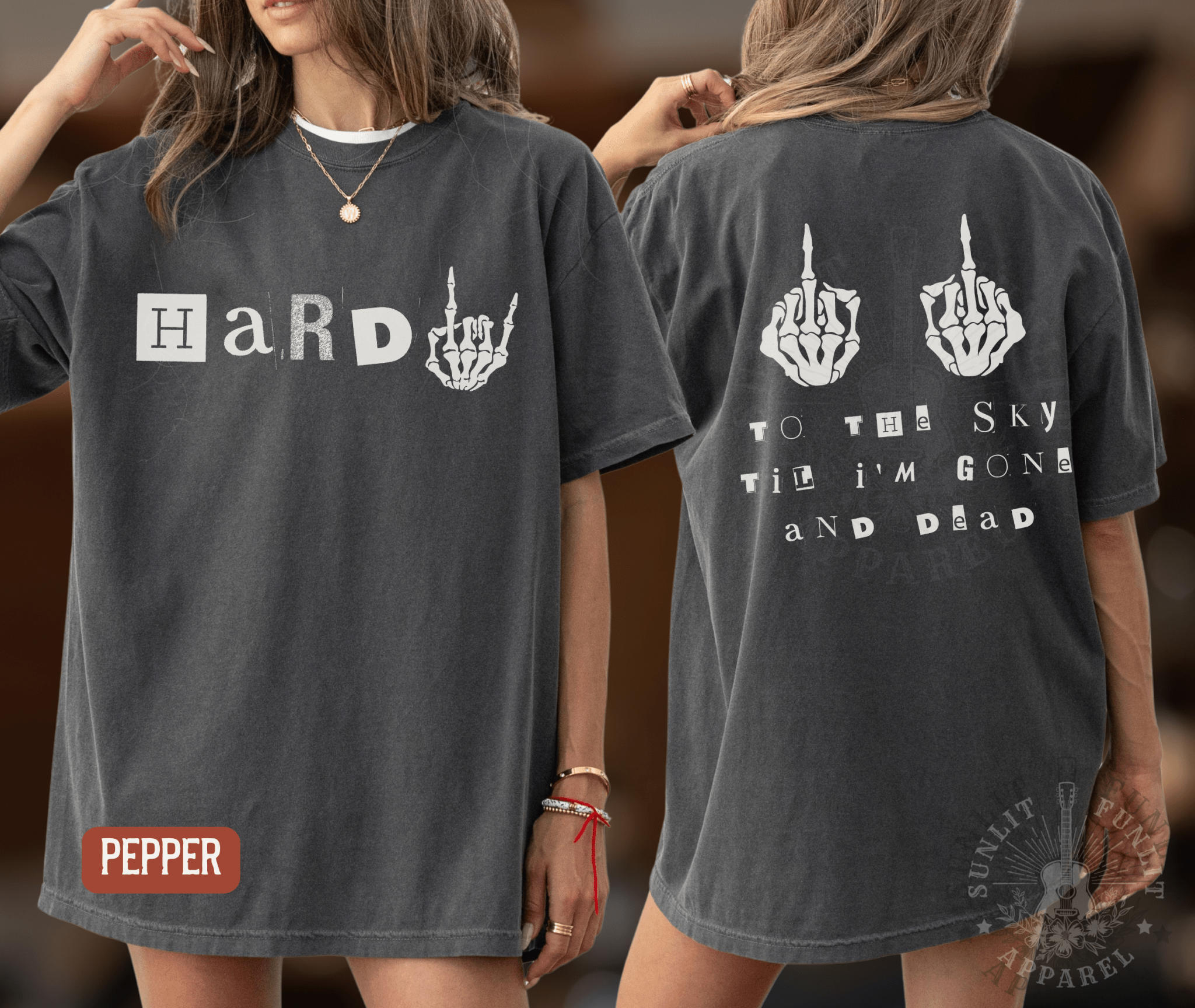 Middle Finger to the Sky Hardy Concert Tee (reversed) - Sunlit Funlit | Graphic Tees for Country Concert Addicts