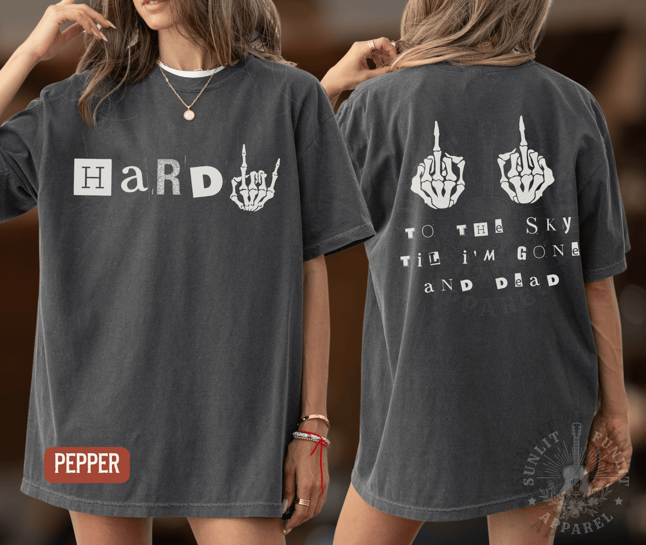 Middle Finger to the Sky Hardy Concert Tee (reversed) - Sunlit Funlit | Graphic Tees for Country Concert Addicts