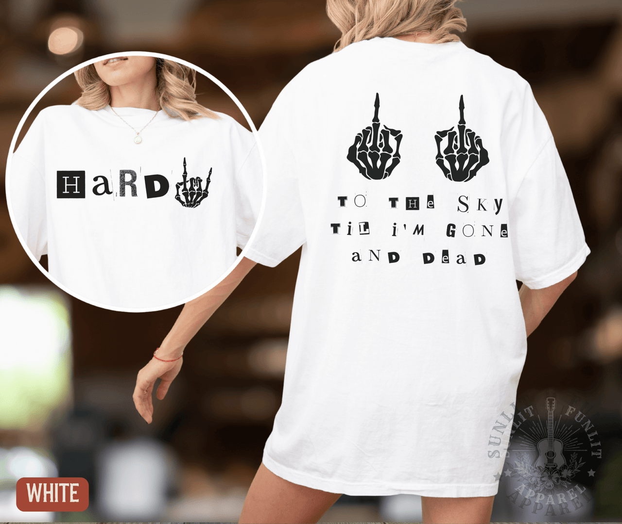Middle Finger to the Sky Hardy Concert Tee (reversed) - Sunlit Funlit | Graphic Tees for Country Concert Addicts