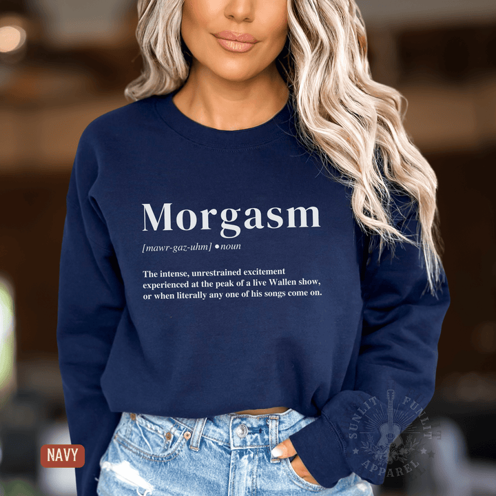Morgasm Country Concert Sweatshirt - Sunlit Funlit | Graphic Tees for Country Concert Addicts