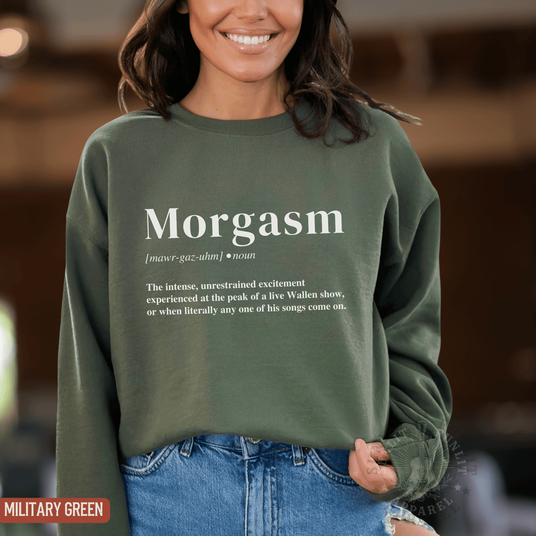 Morgasm Country Concert Sweatshirt - Sunlit Funlit | Graphic Tees for Country Concert Addicts