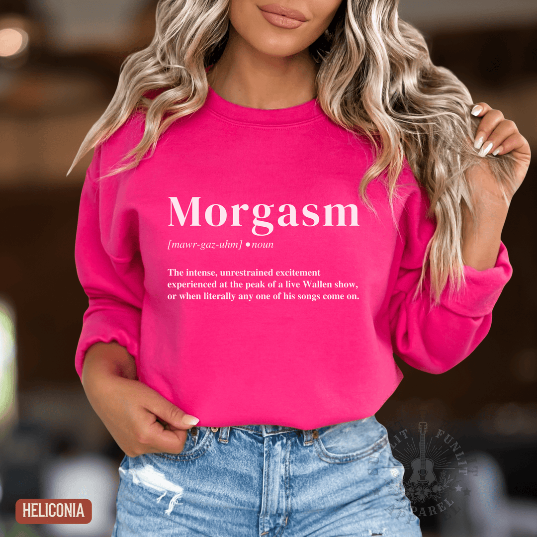 Morgasm Country Concert Sweatshirt - Sunlit Funlit | Graphic Tees for Country Concert Addicts