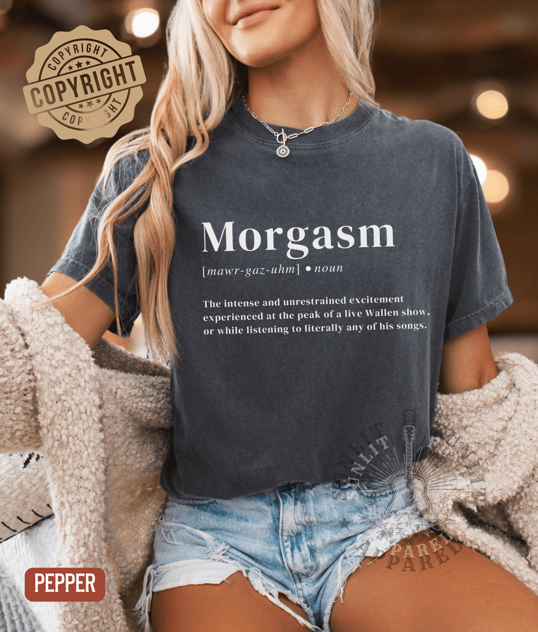 Morgasm Country Concert Tee - Sunlit Funlit | Graphic Tees for Country Concert Addicts