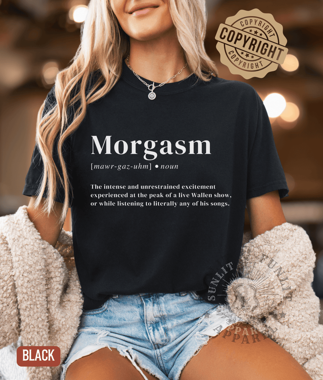 Morgasm Country Concert Tee - Sunlit Funlit | Graphic Tees for Country Concert Addicts