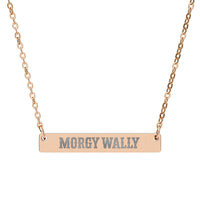 Thumbnail for Morgy Wally Engraved Bar Necklace – Hypoallergenic Minimalist Pendant - Sunlit Funlit | Graphic Tees for Country Concert Addicts