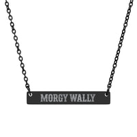Thumbnail for Morgy Wally Engraved Bar Necklace – Hypoallergenic Minimalist Pendant - Sunlit Funlit | Graphic Tees for Country Concert Addicts