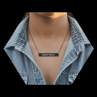 Thumbnail for Morgy Wally Engraved Bar Necklace – Hypoallergenic Minimalist Pendant - Sunlit Funlit | Graphic Tees for Country Concert Addicts