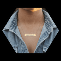 Thumbnail for Morgy Wally Engraved Bar Necklace – Hypoallergenic Minimalist Pendant - Sunlit Funlit | Graphic Tees for Country Concert Addicts