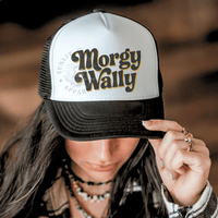 Thumbnail for Morgy Wally Retro Country Trucker Hat - Sunlit Funlit | Graphic Tees for Country Concert Addicts