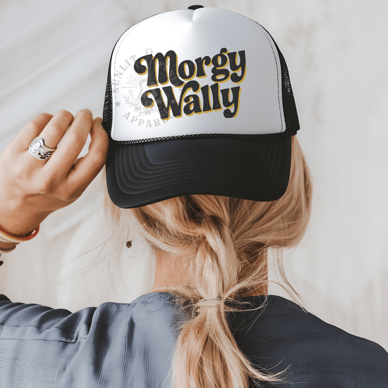 Morgy Wally Retro Country Trucker Hat - Sunlit Funlit | Graphic Tees for Country Concert Addicts
