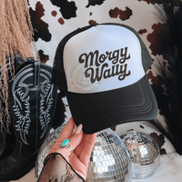 Thumbnail for Morgy Wally Sunset Country Trucker Hat - Sunlit Funlit | Graphic Tees for Country Concert Addicts