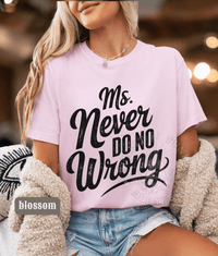 Thumbnail for Ms Never Do No Wrong Country Music Shirt - Sunlit Funlit | Graphic Tees for Country Concert Addicts