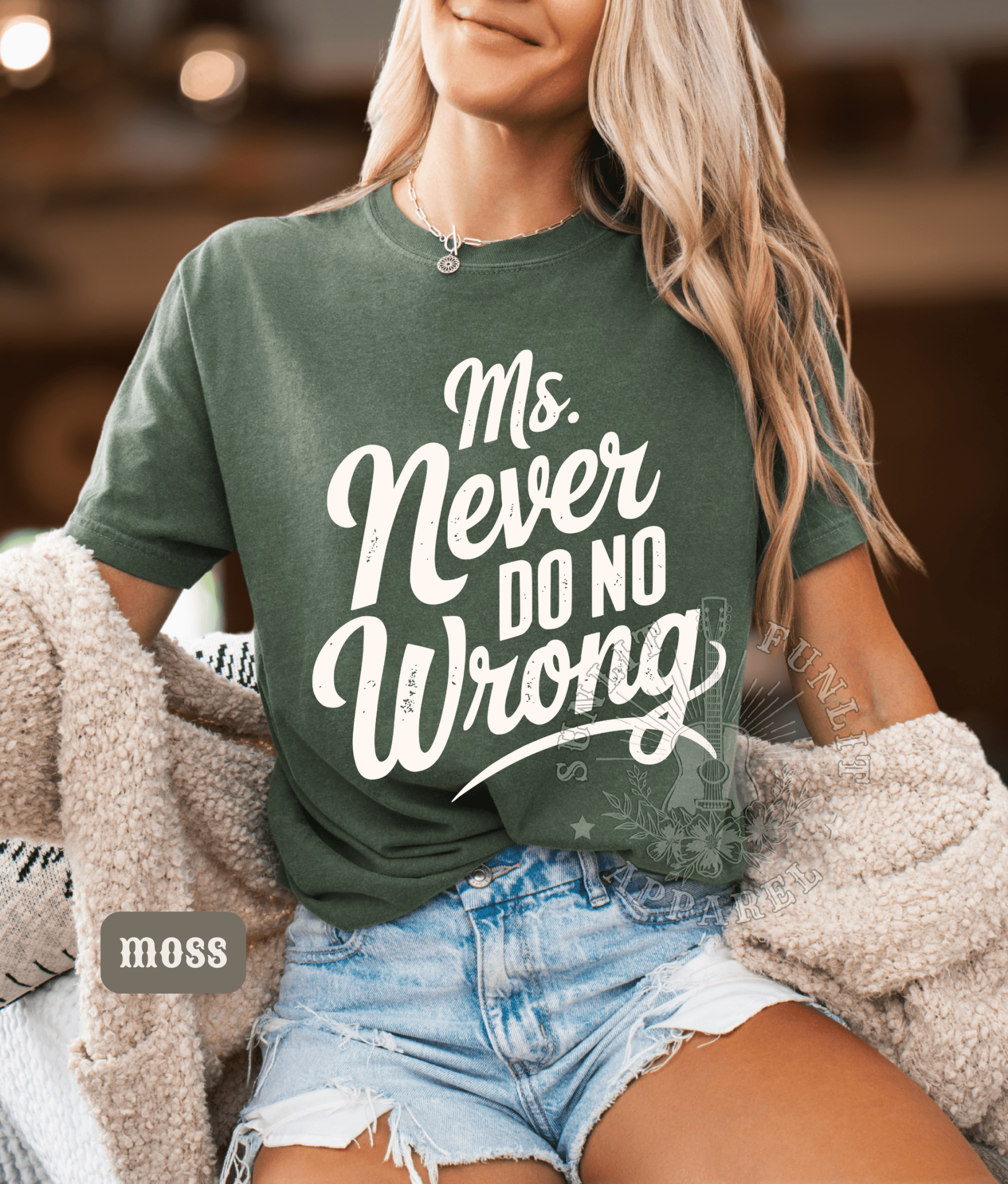 Ms Never Do No Wrong Country Music Shirt - Sunlit Funlit | Graphic Tees for Country Concert Addicts