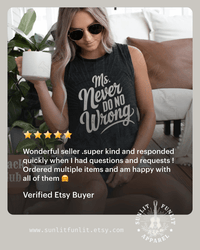 Thumbnail for Ms Never Do No Wrong Muscle Tank - Wallen Concert Tank Top - Sunlit Funlit | Graphic Tees for Country Concert Addicts