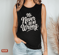 Thumbnail for Ms Never Do No Wrong Muscle Tank - Wallen Concert Tank Top - Sunlit Funlit | Graphic Tees for Country Concert Addicts